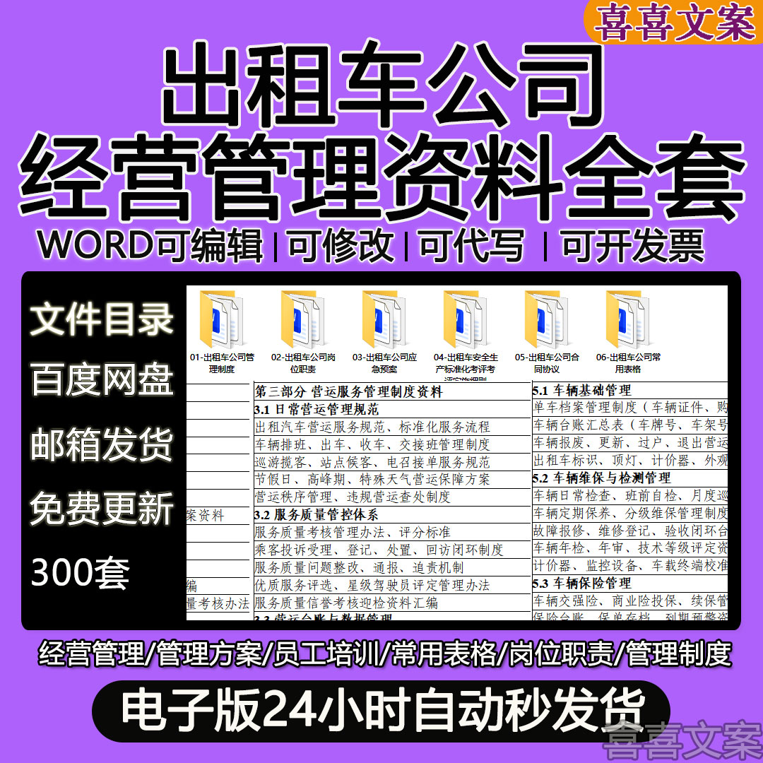出租车公司组织架构议事例会管理制度及培训教育应急演练工作计划图片