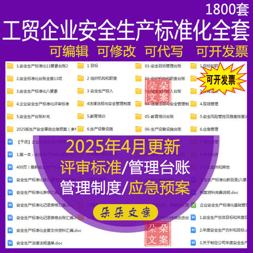 工贸企业安全生产标准化全套资料台账管理制度培训八十三十一要素