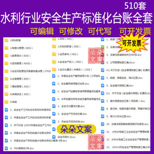 水利行业安全生产标准化台账全套资料责任制度三级应急预案电子版