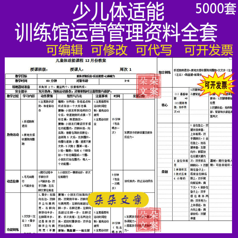 少儿童体适能训练教案教程教学视频幼感统课程体能馆管理运营全套
