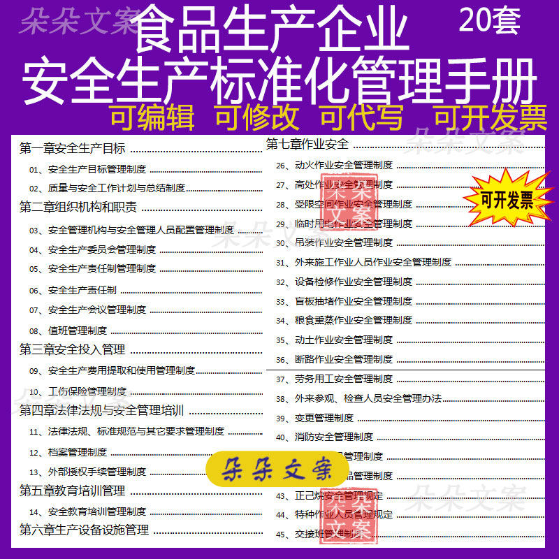 食品生产企业安全生产标准化台账评定标准实施方案标准化管理手册