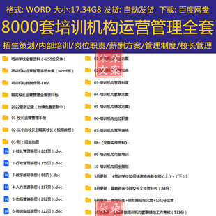 培训机构运营管理管理制度教育运营校区手册薪酬绩效行政人事资料