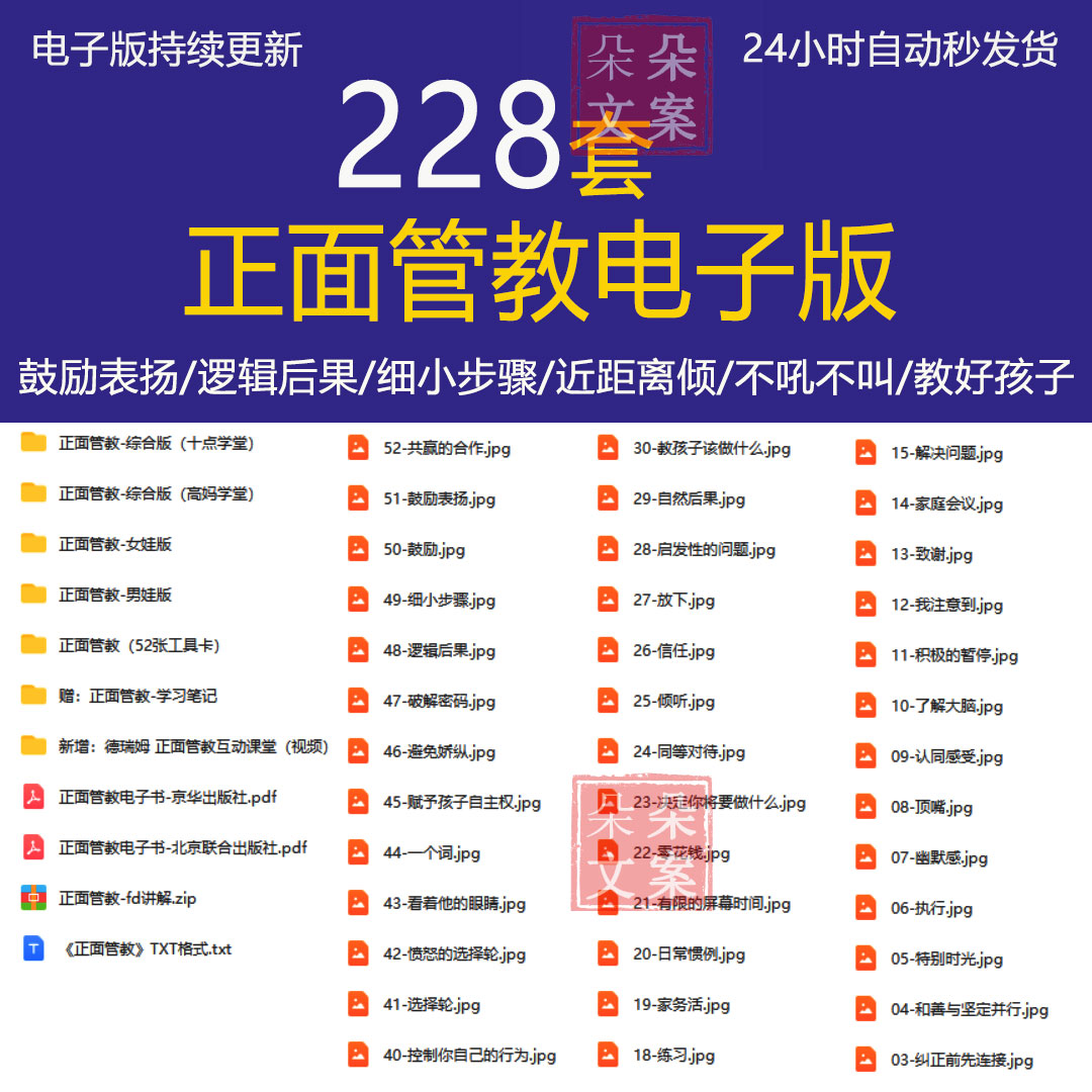 正面管教电子版课程图卡女娃男娃版音频教程鼓励表扬同等对待工具