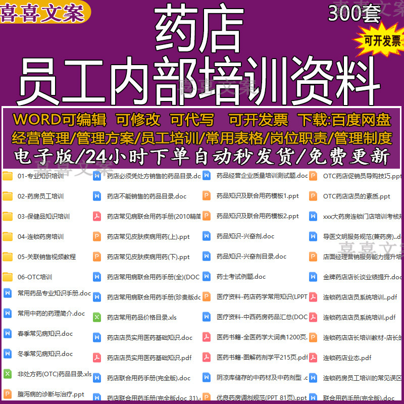 连锁药店内部培训专业知识保健品知识培训PPT及教育培训工作计划