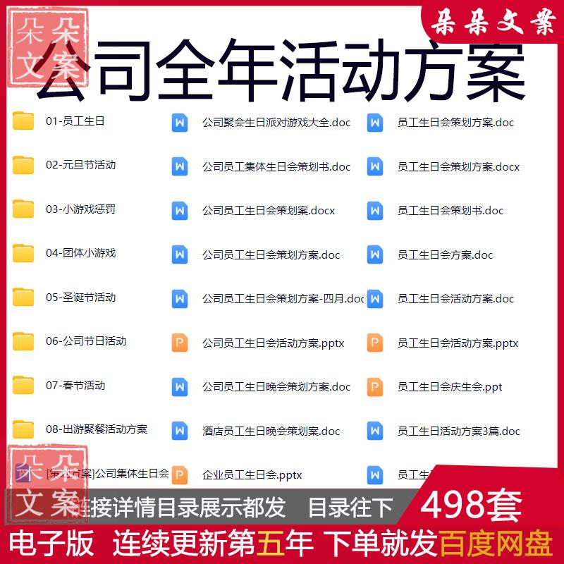 公司全年节日春节国庆元旦晚会流程策划活动方案员工生日会策划案