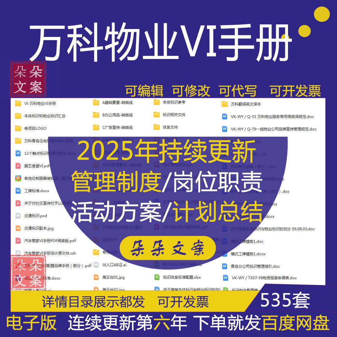 万科物业VI手册及标识汇总住宅环境标准化手册各岗位制服着装标准