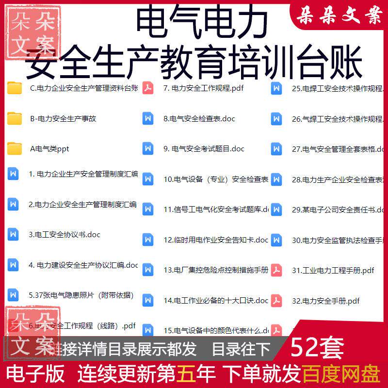 电力企业安全生产管理资料台账电气电力安全生产事故教育培训PPT