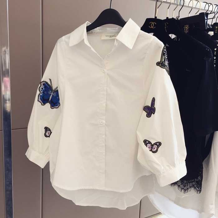 Blouse 2017 spring clothes new pattern Butterfly Embroidery Easy Korean Edition the republic of korea Versatile student College wind jacketin the Women's clothing/Boutique , Shirt  category - from Buy2taobao.com to provide professional Taobao agent buy service