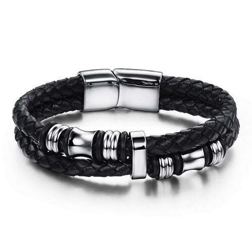 男士手炼 leather bracelet men boyfriend gift jewelry male