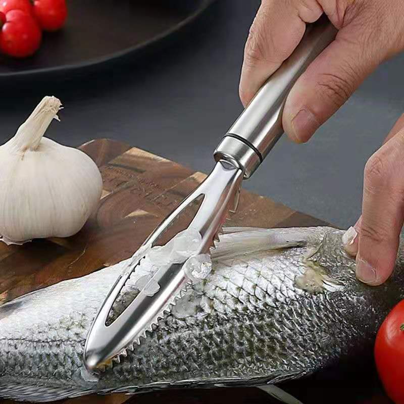 不锈钢加厚手动鱼鳞刨家用刮鱼鳞器鱼鳞刷杀鱼小工具实用厨房助手