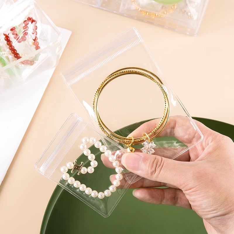 防氧化pvc自封袋首饰盒收纳文玩玉石耳钉饰品密封透明袋实用