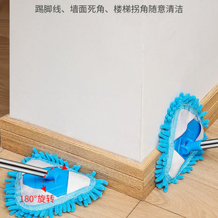 三角小拖把擦刮两用伸缩长杆无死角多功能清洁神器天花板玻璃窗