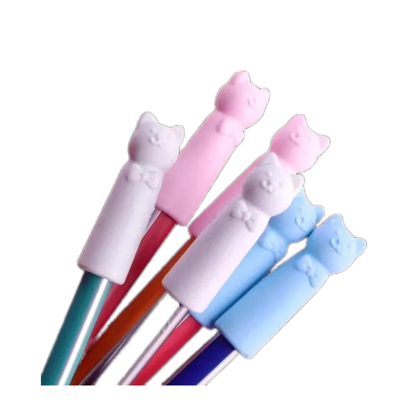 卡通小猫铅笔套小学生三角护套可当橡皮擦便携儿童保护帽设计