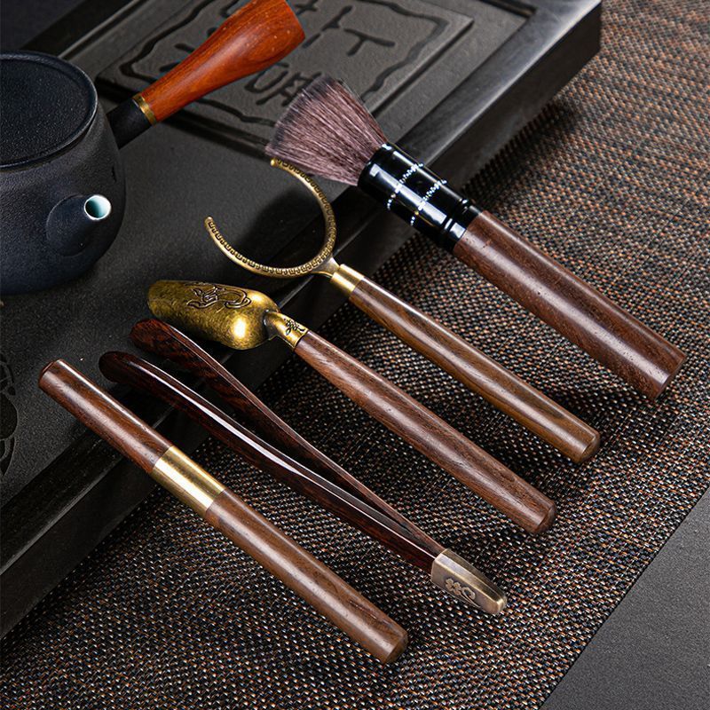 茶夹子功夫茶具配件防滑杯夹茶道泡茶工具木制茶叶镊子实用设计