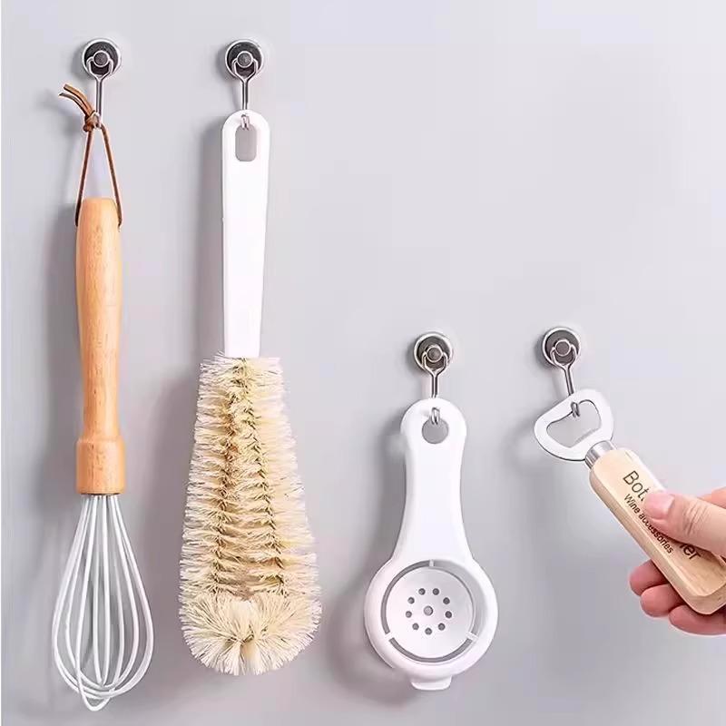 磁吸挂钩强力承重免打孔浴室厨房门后无痕墙面吸铁粘钩实用设计