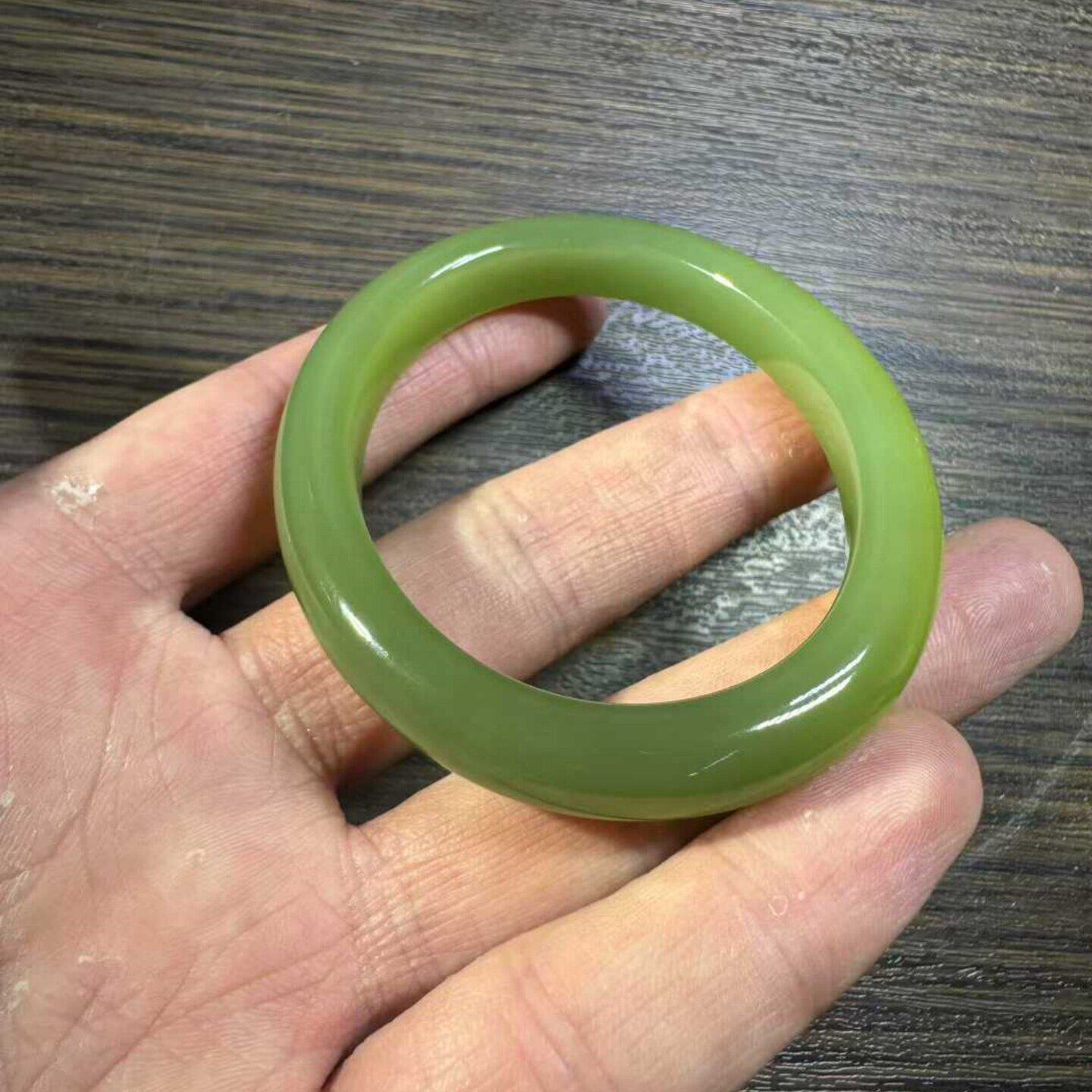 定金工厂圆条圆圈手镯黄绿带皮析木河磨玉籽料椴树林和田玉定制