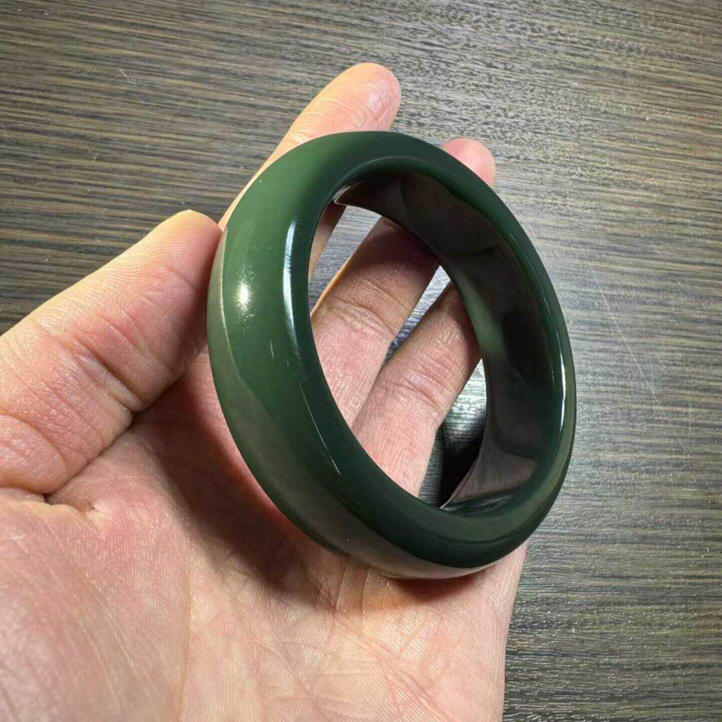 定金工厂圆圈手镯黄绿带皮析木河磨玉籽料椴树林和田玉定制