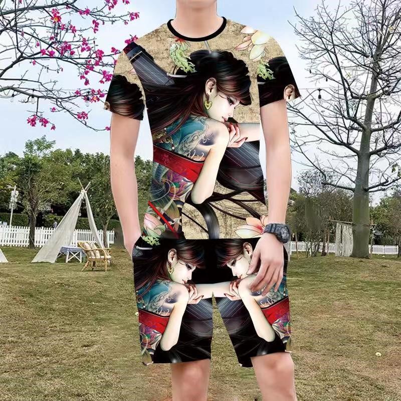 休闲情侣套装夏季学生短袖