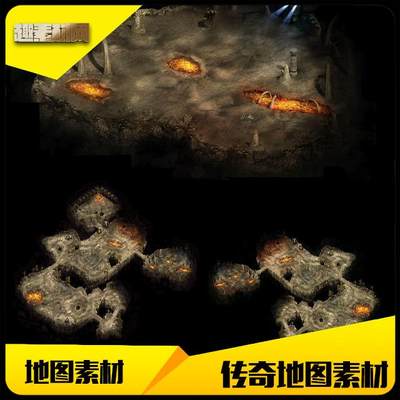 传奇地图素材高清死亡沙漠1-3层地砖完整封边-DT132