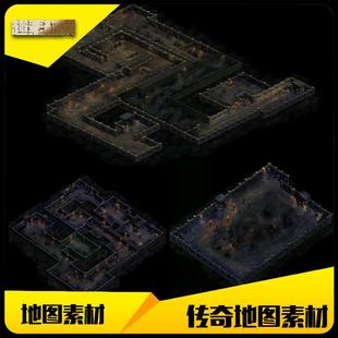 传奇地图素材高清地下遗迹1-3层地砖完整封边-DT133