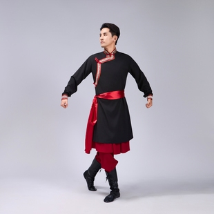 蒙古舞蹈服男学生艺考练功服剧目舞服练习演出服民族风舞台表演服