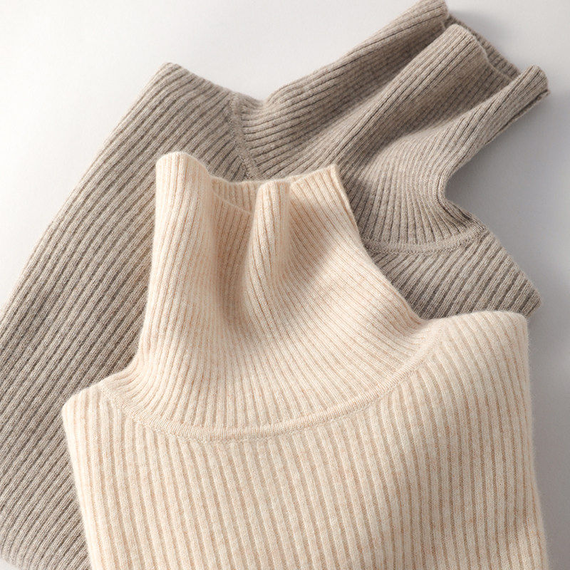 新款针织打底衫女2025秋冬季新款毛衣高领上衣修身加厚内搭黑色