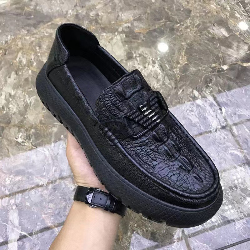 男鞋真皮豆豆鞋纯鹿皮一脚蹬透气软底男士休闲鞋韩版百搭套脚厚底