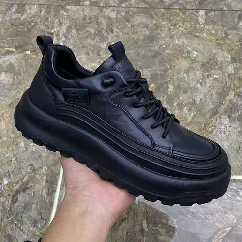 头层牛皮时尚厚底增高休闲皮鞋