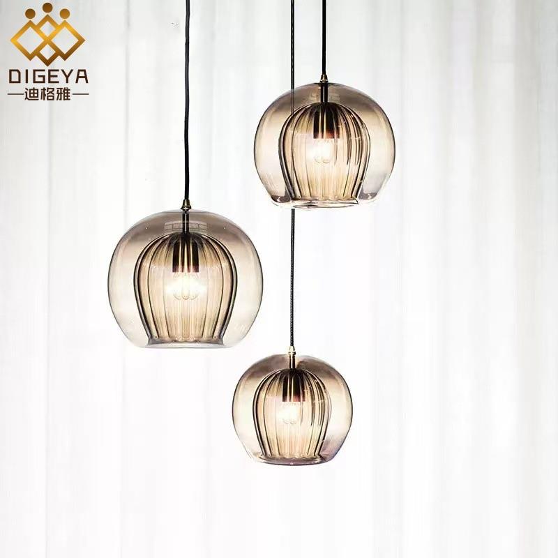 北欧轻奢餐厅灯吊灯现代简约 ins创意个性吧台灯具卧室床头小吊灯