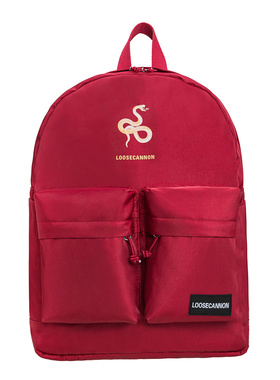 新款2025蛇年利是防水男女红色书包双肩包大容量轻量化旅游包