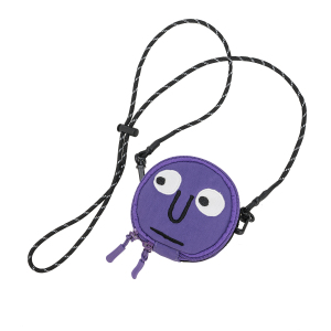 新款韩国笑脸绣花迷你小包圆形斜挎男女包零钱钥匙收纳耳机包