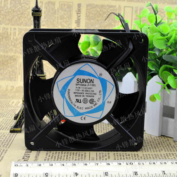 建准/SUNON P/N1123XBT 12038 115V SP100A 12cm 铝框双滚珠风扇