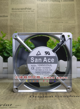 全新三洋 109S025UL 230V 12038 12CM 机柜 散热风扇 轴流风机