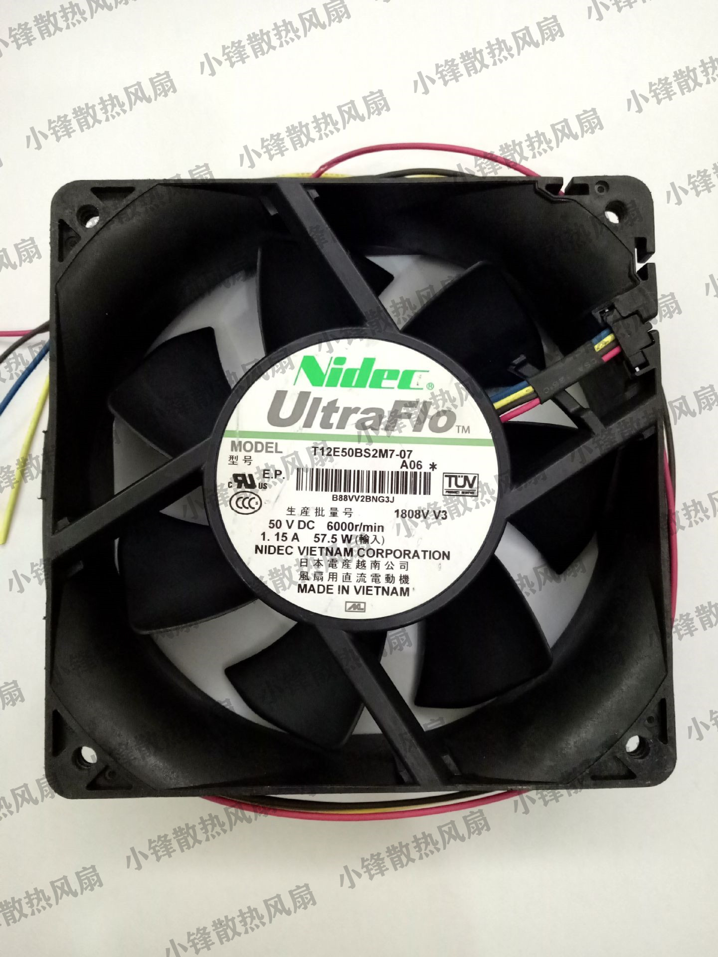 原装Nidec 12038 50V 1.15A T12E50BS2M7-07 12cm 暴力 散热风扇