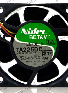 原装Nidec 6CM 6025 DC 12V 0.58A  B34605-57  TA225DC散热风扇