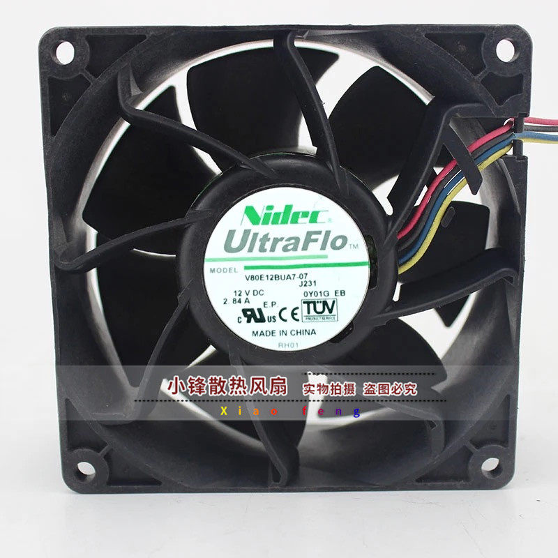 原装Nidec 8038 12V 2.84A V80E12BUA7-07 8cm 大风 暴力散热风扇