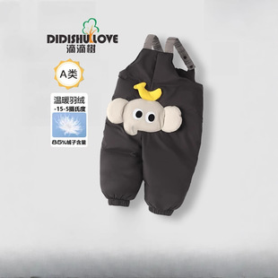 宝宝背带羽绒裤儿童冬装2025新款婴幼儿白鸭绒加厚裤子可开档洋气
