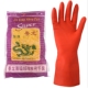 粤龙红色乳胶光里加厚手套洗衣洗碗家用清洁厨房保洁橡胶耐用女冬