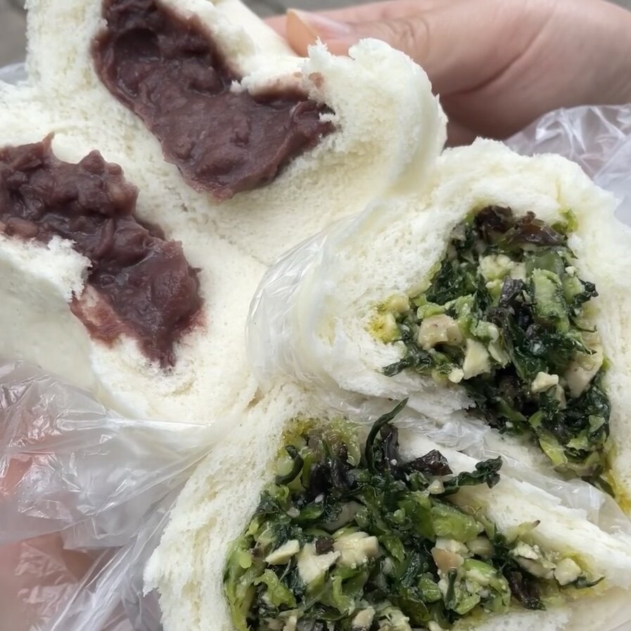苏州特色西园寺素包子香菇青菜包豆沙包子现做新鲜八宝饭南瓜团
