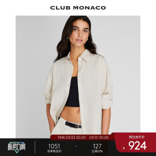 MONACO女装 CLUB 透气慵懒休闲尖领衬衫 100%亚麻