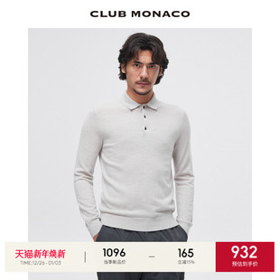 100%羊毛 POLO衫 CLUB 通勤休闲长袖 毛衣 MONACO男装