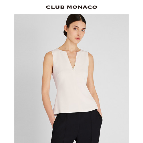 博主同款 CLUB MONACO女装垂感V领收腰通勤无袖背心