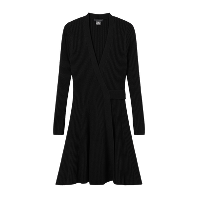 CLUBMONACO羊毛修身针织小黑裙