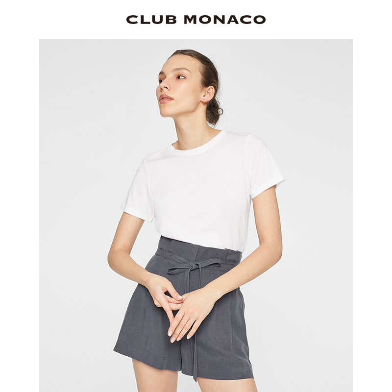 【品牌经典】CLUB MONACO女装LEARY纯棉圆领慵懒基础纯棉T恤短袖 女装/女士精品 T恤 原图主图