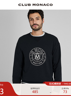 CLUB MONACO男装Crest字母美式休闲落肩圆领情侣卫衣