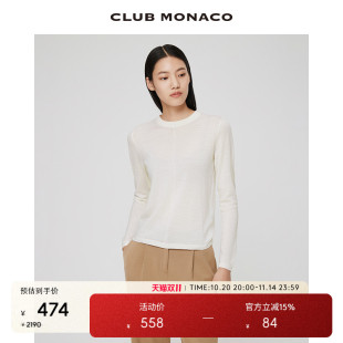 秋冬圆领打底毛针织衫 MONACO女装 CLUB 毛衣 100%美丽诺羊毛