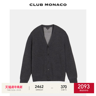 MONACO男士 CLUB 早秋休闲沉稳慵懒V领罗纹针织开衫 100%羊毛