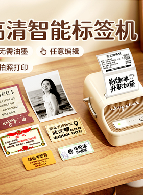 精臣B21家用透明大尺寸标签打印机多功能手机蓝牙热敏照片姓名贴纸便签食品烘焙收纳彩色防水小型智能标签机