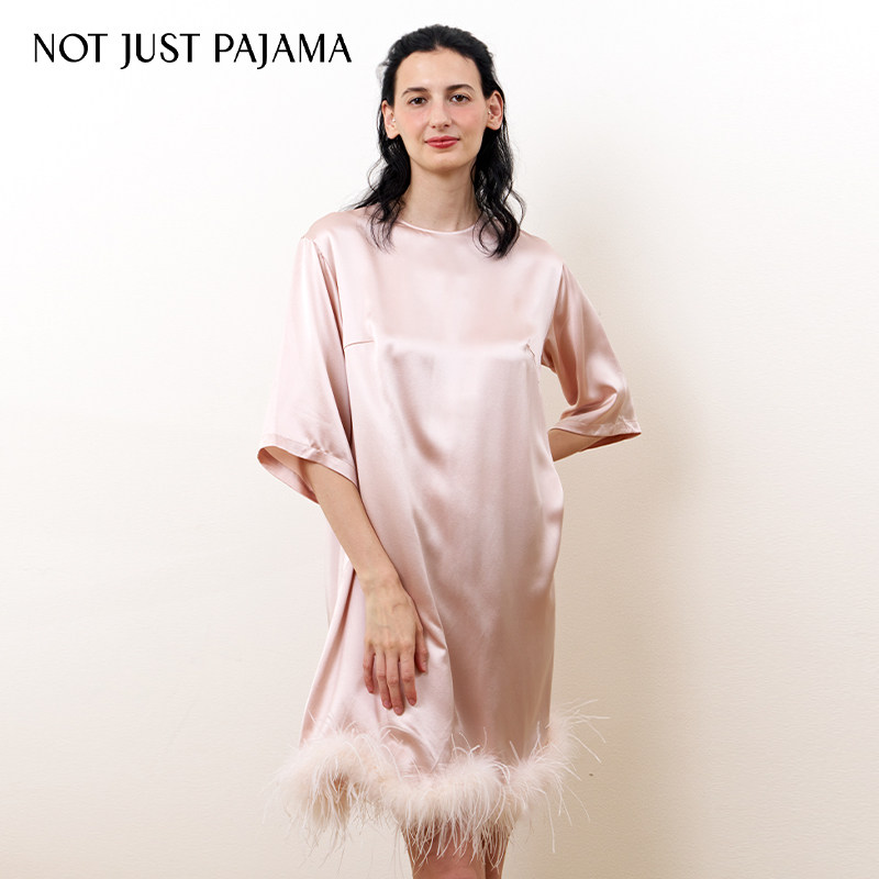 Not Just Pajama羽毛真丝晨袍连衣裙婚礼新娘伴娘礼服礼物推荐