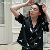 Pajama Not Just Cats系列真丝睡衣桑蚕丝印花家居服